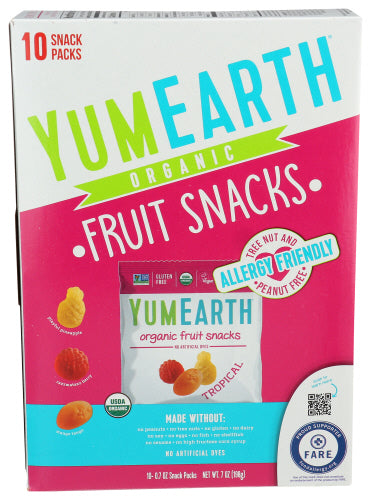YUMEARTH FRUIT SNACK TROPICAL ORG - 7 OZ