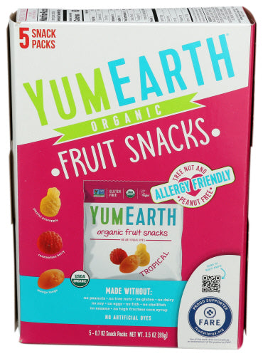 YUMEARTH FRUIT SNACK TROP ORG - 3.5 OZ