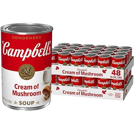 Campbell's Condensed Cream of Mushroom Soup, 10.5 oz Can (Case of 48)