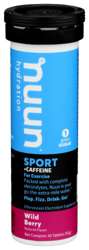 Nuun Sport Caff Wild Berry, 10 TB.