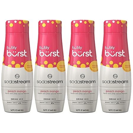 SodaStream Bubly Burst Peach Mango Drink Mix (440ml, Pack of 4)