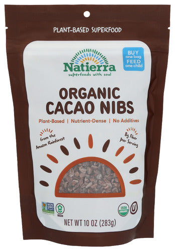 Natierra Nib Cacao Raw, 10 OZ.