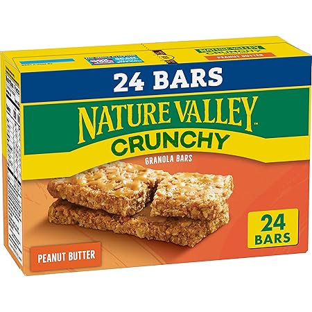 Nature Valley Crunchy Granola Bars, Peanut Butter, 24 Bars, 17.88 OZ (12 Pouches)