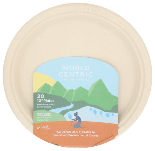 WORLD CENTRIC PLATE COMPOST 10IN - 20 PC