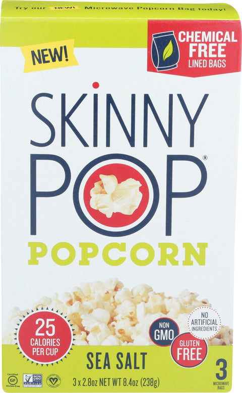 SKINNY POP POPCORN MCROWV SEA SLT 3PK - 8.4 OZ