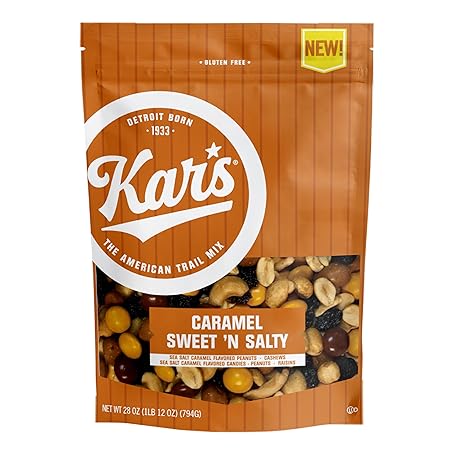 Kar’s Nuts Caramel Sweet ‘N Salty Trail Mix, 28 oz – Resealable Pouch (Pack of 1), Gluten-Free Trail Mix Snack
