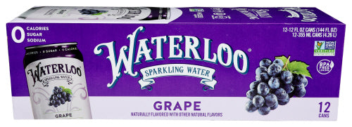 WATERLOO SPARKLING WATER WATER SPRKLNG GRAPE 12PK - 144 FO