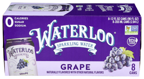 WATERLOO SPARKLING WATER WATER SPARKLING GRAPE 8PK - 96 FO