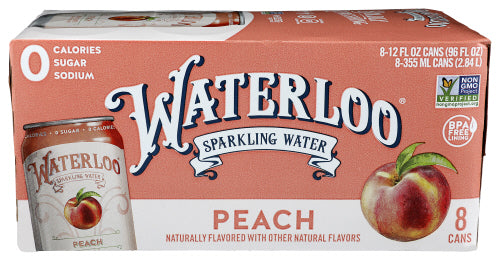 WATERLOO SPARKLING WATER WATER SPRKL PEACH 8PK - 96 FO