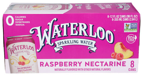 WATERLOO SPARKLING WATER WATER SPK RSPBR NECT 8PK - 96 FO