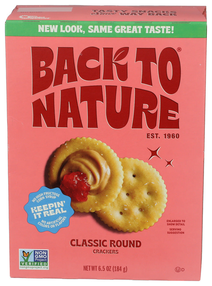 Back To Nature 
Crackers Classic Round, 6.5 OZ.