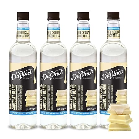 DaVinci Gourmet Sugar-Free White Chocolate Syrup, 25.4 Fluid Ounces (Pack of 4)
