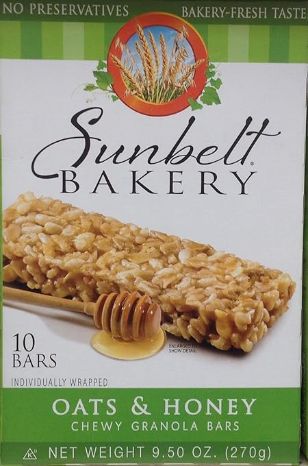 Sunbelt Bakery OATS & HONEY Chewy Granola Bars 30 total bars Packaging May Vary