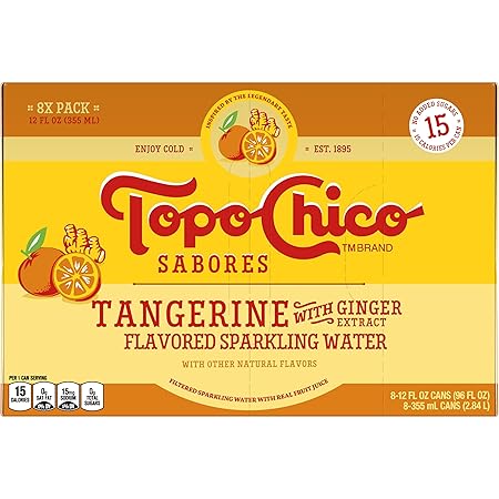 Topo Chico Sabores Tangerine with Ginger Extract 12oz 8pk