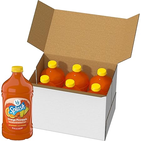 V8 Splash Orange Pineapple Flavored Beverage, 64 fl oz Bottle (6 Pack)