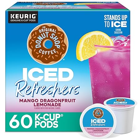 The Original Donut Shop Iced Refreshers, Mango Dragonfruit Lemonade Flavor, Keurig Single Serve K-Cup Pods, 60 Count (6 Packs of 10)