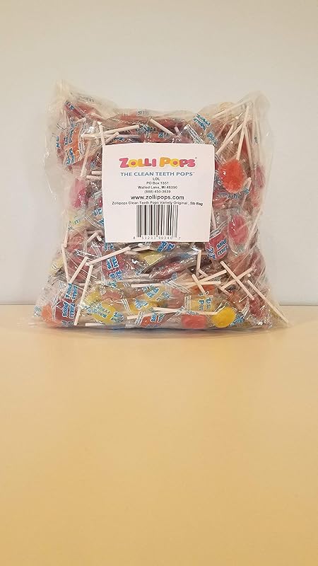 Zollipops Clean Teeth Pops Sugar Free Candy with Xylitol, Dye-Free Lollipops - Keto & Diabetic-Friendly, Dentist-Approved Treats for Kids (Assorted Fruit, 80 oz)