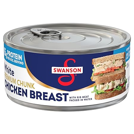 Swanson White Premium Chunk Canned Chicken Breast in Water, Fully Cooked Chicken, 9.75 OZ Can