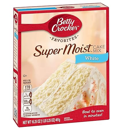 Betty Crocker Super Moist Cake Mix White - Pudding in the Mix 16.25 Oz (Pack of 4) by Betty Crocker