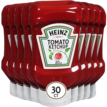 HEINZ Ketchup, 20 oz. FOREVER FULL Inverted Bottles (Pack of 30)