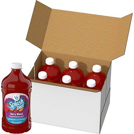 V8 Splash Diet Berry Blend Flavored Beverage, 64 fl oz Bottle (6 Pack)