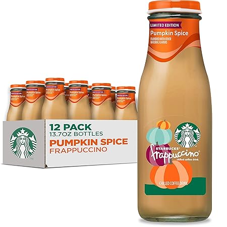 Starbucks Frappuccino, Coffee Drink, Pumpkin Spice, 13.7 fl oz Bottles (12 Pack), Iced Coffee