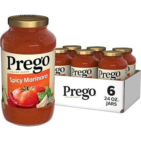 Prego Spicy Marinara Pasta Sauce, 24 oz Jar (Pack of 6)