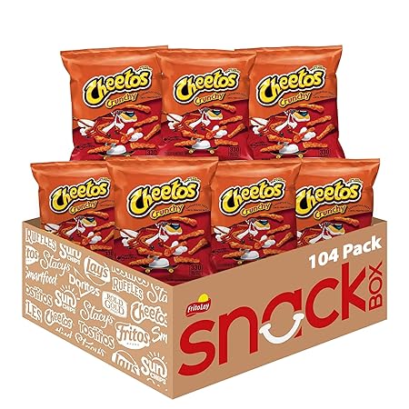Cheetos Cheese Flavored Snacks, Crunchy, 1 Ounce (Pack of 104)
