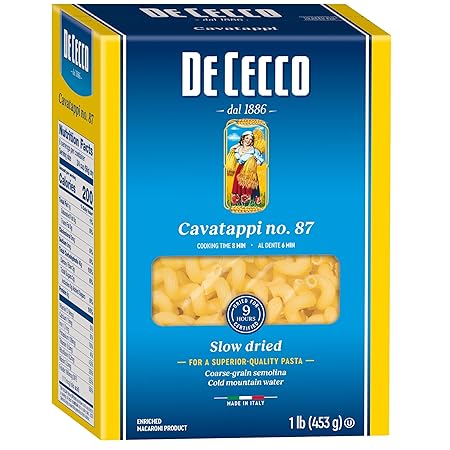 De Cecco Pasta, Cavatappi No.87, 16 oz, 1 pound (pack of 1) (19805)