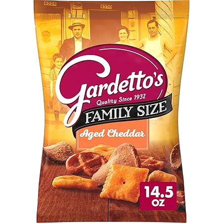 Gardetto's Snack Mix, Aged Cheddar, Family Size Pub and Party Mix, 14.5 oz Bag