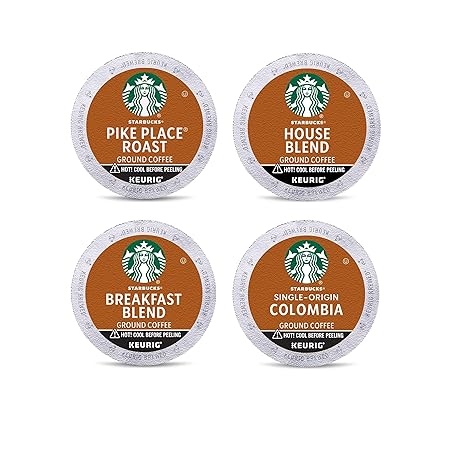 Starbucks K-Cup Coffee Pods, Medium Roast Coffee Variety Pack for Keurig Brewers, 100% Arabica, 1 Box (96 Pods)