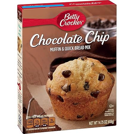Betty Crocker Chocolate Chip Muffin & Quick Bread Mix 14.75 oz (Pack of 12)