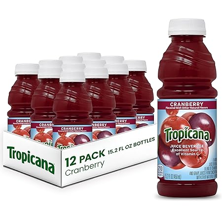 Tropicana Cranberry Juice Drink, 15.2 Ounce Bottle (Pack of 12)