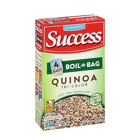 Success Boil-In-Bag Quinoa, Quick Tri-Color Quinoa, 12-Ounce Box