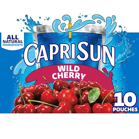 Capri Sun Wild Cherry Flavored with other natural flavor Juice Drink Blend, 10 ct Box, 6 fl oz Pouches