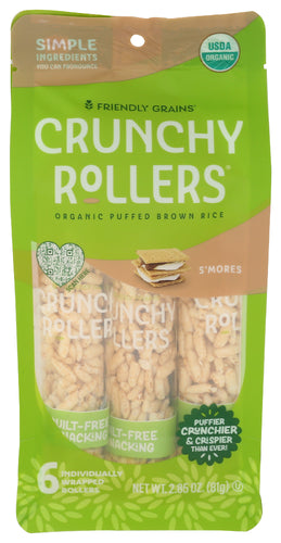 FRIENDLY GRAINS RICE ROLLERS SMORES ORG - 2.85 OZ