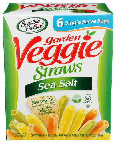 SENSIBLE PORTIONS STRAW VEGGIE 6PK SNGL SSALT - 6 OZ