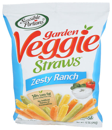 SENSIBLE PORTIONS VEGGIE STRAW ZSTY RNCH - 12 OZ