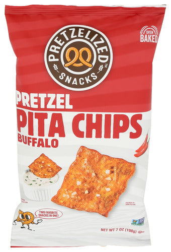 Pretzelized Snacks Chips Prtzl Pita Buffalo, 7 OZ.