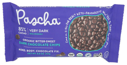 Pascha Choc Baking Chip 85% Caca, 8.8 OZ.