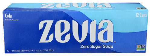ZEVIA SODA ZERO CAL COLA 12PK - 144 FO