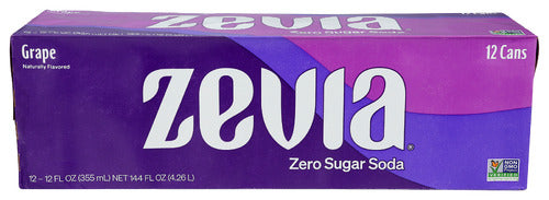 ZEVIA SODA ZERO GRAPE 12PK - 144 FO