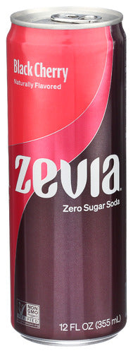 ZEVIA SODA BLACK CHERRY - 12 FO