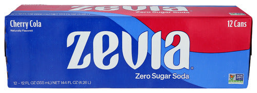 ZEVIA SODA ZERO CHRY COLA 12PK - 144 FO