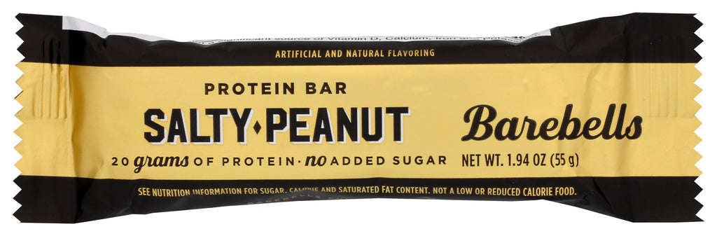 Barebells Protein Bars Salty Peanut - Pack of 1 , 20g High Protein Treats - Chocolate Nutrition Bar with 1g Total Sugars - On-The-Go Breakfast or Post-Workout Snack