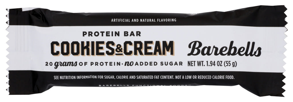 Barebells Protein Bars Cookies & Cream - Pack of 1 - Protein Snacks with 20g of High Protein - Chocolate Protein Bar with 1g of Total Sugars - On The Go Protein Snack & Breakfast Bars