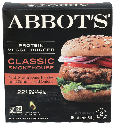 ABBOTS BUTCHER BURGER CLASSIC SMOKEHSE - 8 OZ