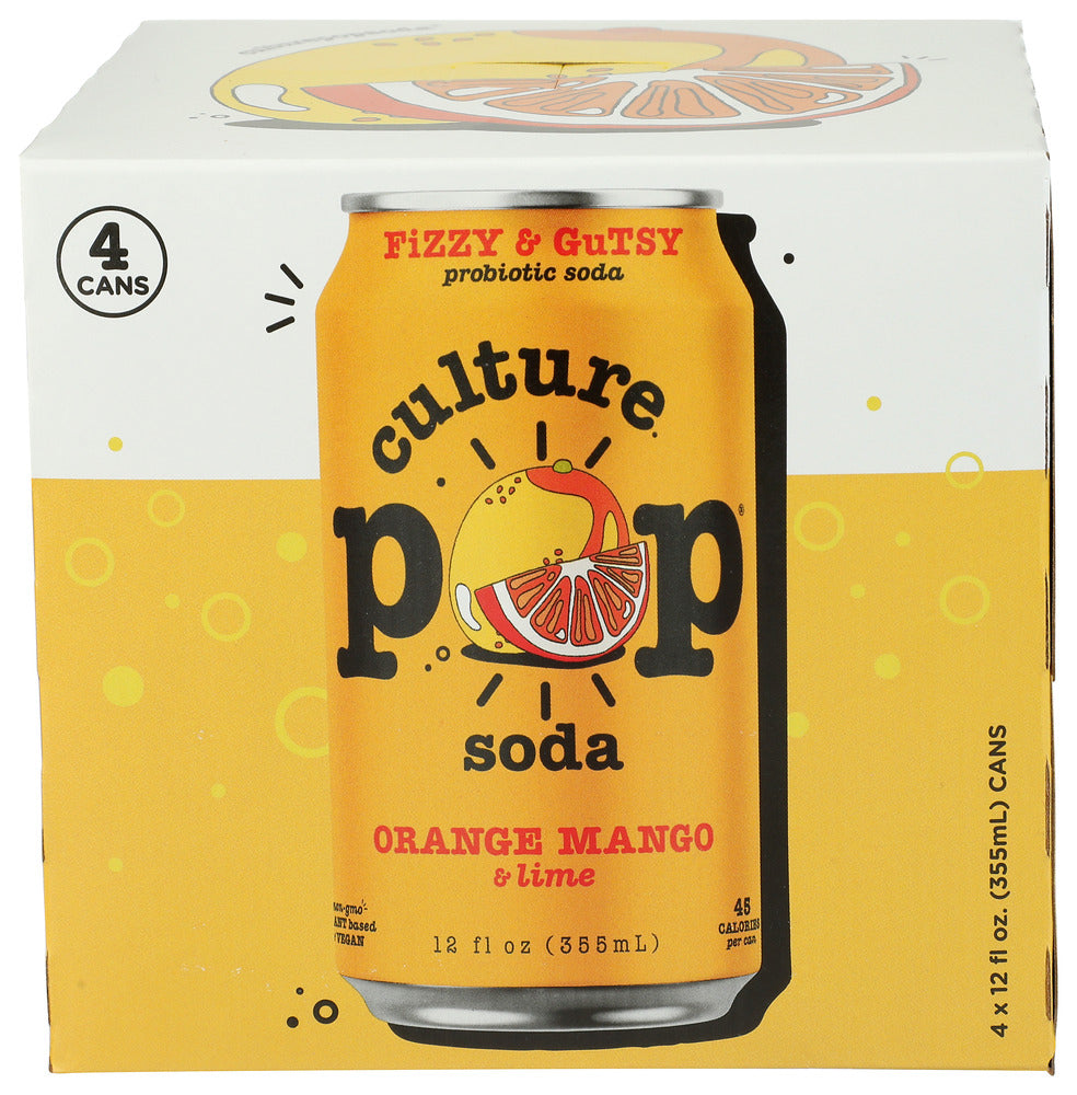 Culture Pop 
Soda Prbtc Orng Mango 4Pk, 48 FO.