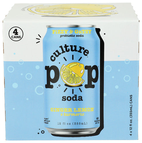 Culture Pop 
Soda Prbtc Gngr Lmn 4Pk, 48 FO.
