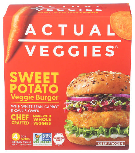 ACTUAL VEGGIES BURGER VEGGIE SWT POTATO - 12 OZ